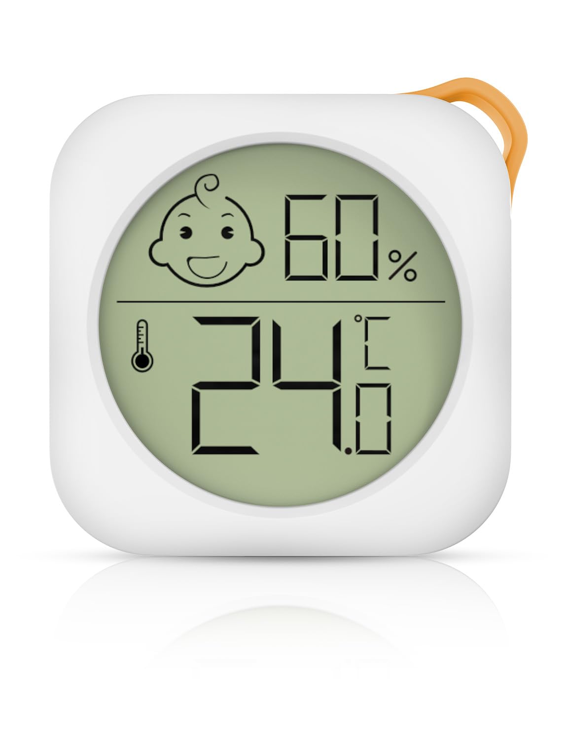 Kompaktowy cyfrowy termometr wewnętrzny z higrometrem, mini monitor temperatury otoczenia i higrometr, wskaźnik temperatury i wilgotności (biały)