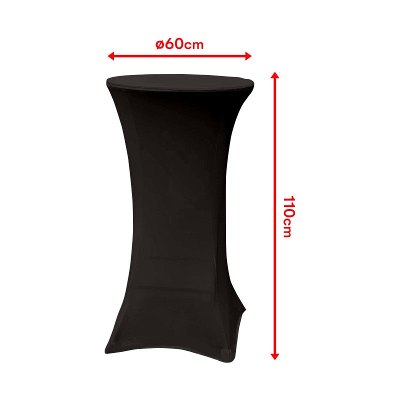 Housse mange debout 60cm noir - House de protection table haute de bar - Pour diamètre de table 60cm - couleur noir - 2