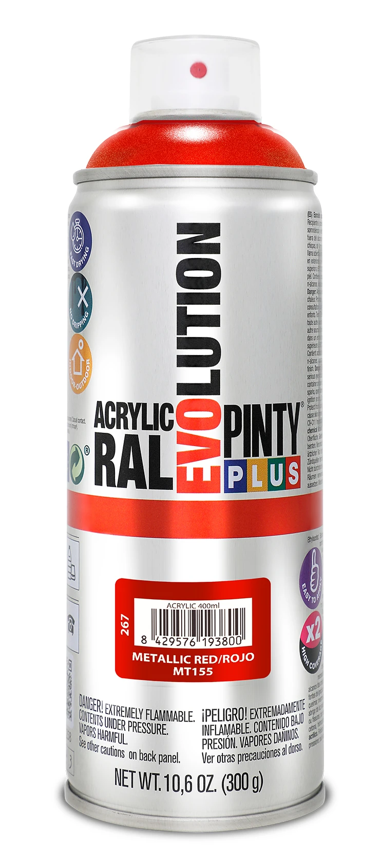 Spray De Peinture Metallique Pintyplus 400 Ml(ROUGE MÉTALLISÉ MT155 ...
