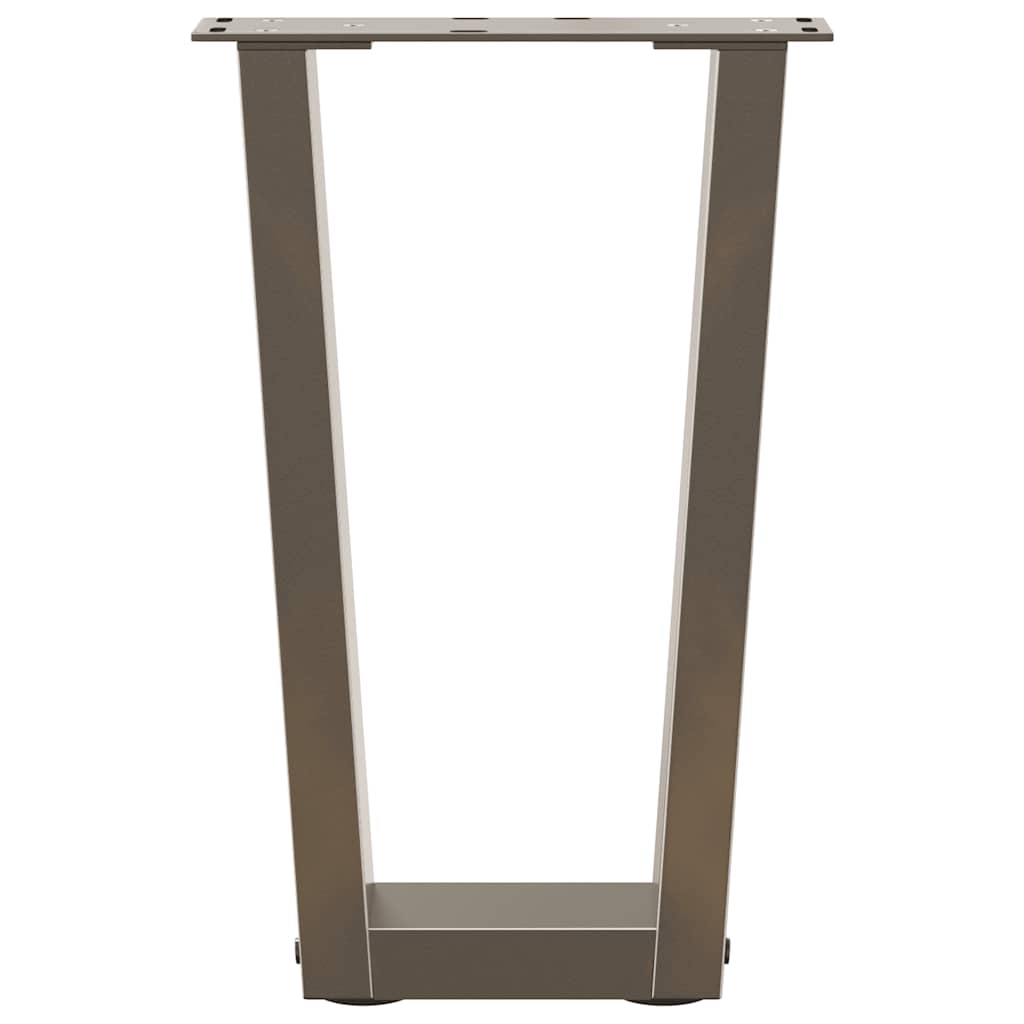 Pernas de mesa de jantar em forma de V 2 peças de aço natural - COMFORTXL - 5