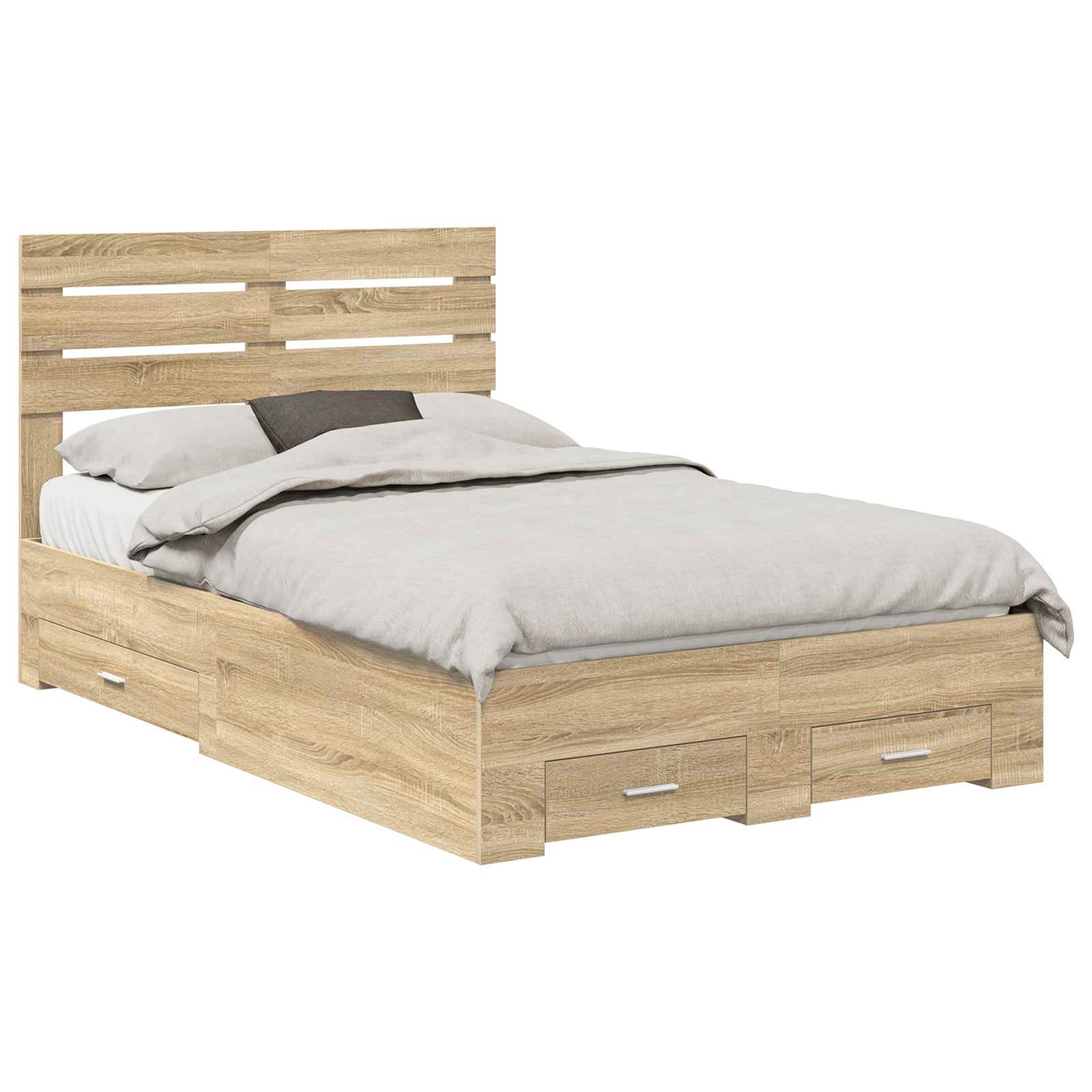 Cadre de lit chêne 120 x 200 cm en panneau de bois - 2
