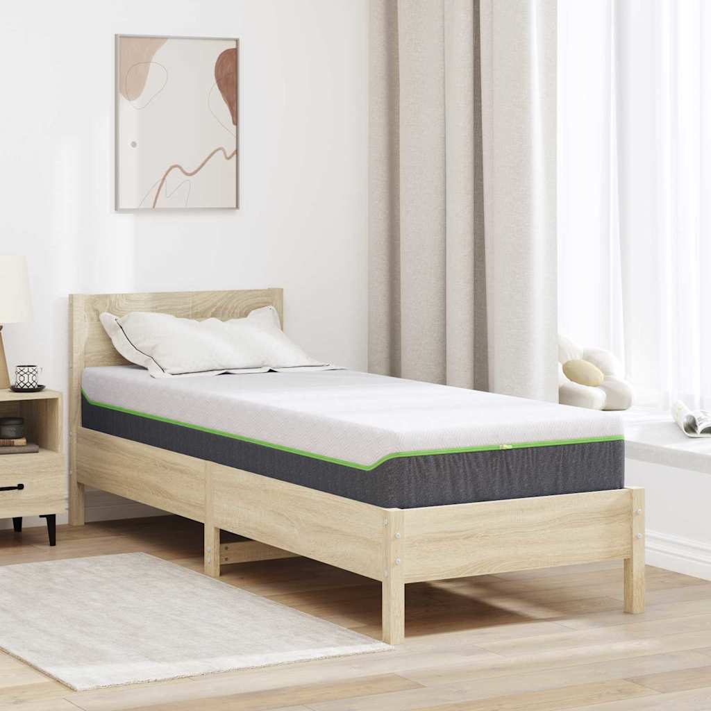 Materac Biały i szary 80 x 200 cm Tkanina żakardowa vidaXL
