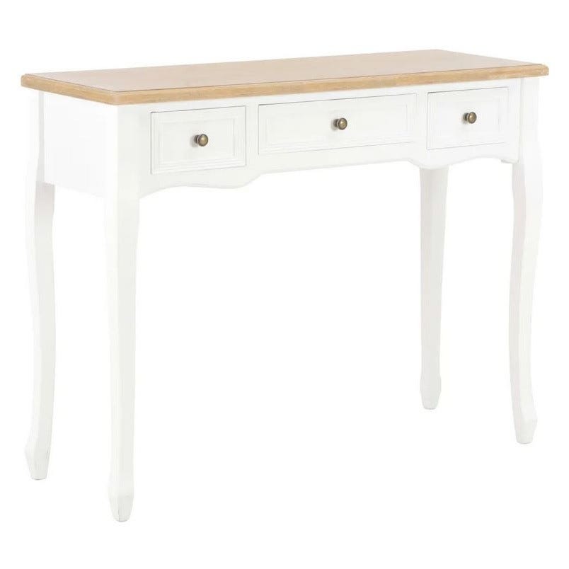 Coiffeuse 3 tiroirs en pin massif blanc - AMORENA | Maison et Styles Coiffeuse 3 tiroirs en pin massif blanc - AMORENA | Maison et Styles