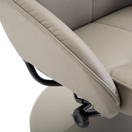 Fauteuil relax pivotant 360° gris avec repose-pieds, dossier inclinable 145°, fauteuil TV confortable pour salon moderne - 7