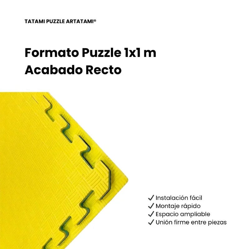 Artatami® Tatami Puzzle 1x1x20 mm Verde - Amarelo Pacote Econômico [24 Unidades] Artes Marciais. Caratê, Judô e Taekwondo, Espuma EVA. Antiderrapante. - 8