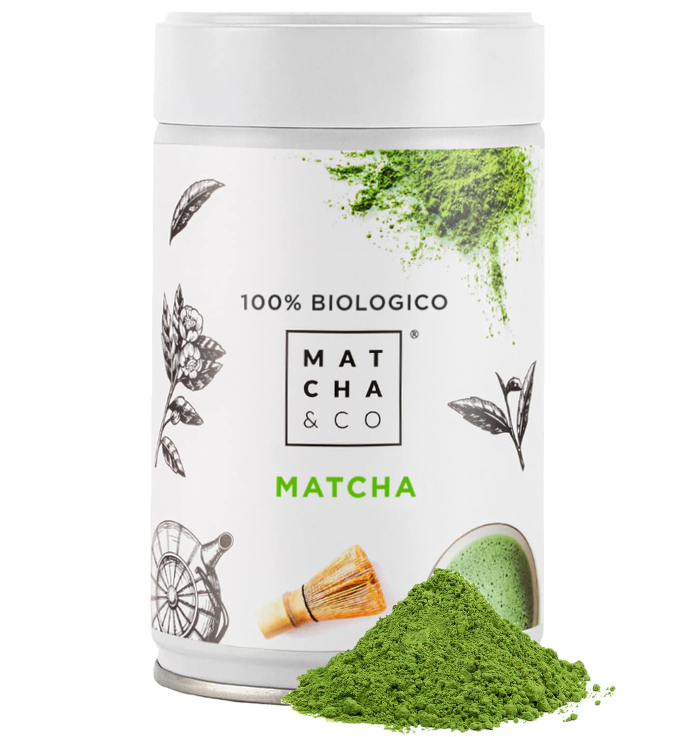 Matcha & Co Verde Té Matcha 100% Orgánico 80G - Imagen 4