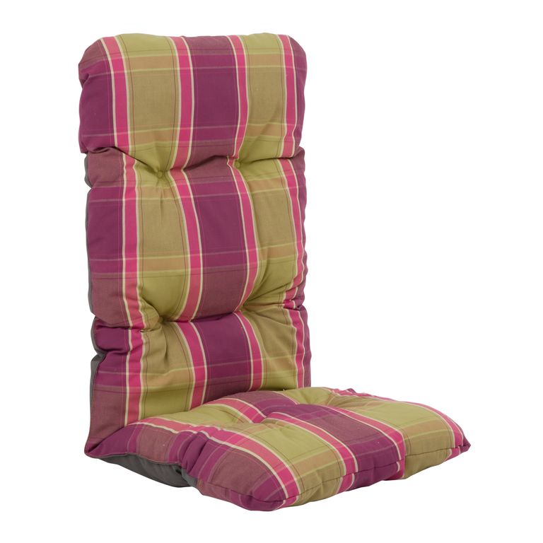 Poduszka na fotel ogrodowy 118 x 48 cm Malaga zielony/fioletowy krata PATIO