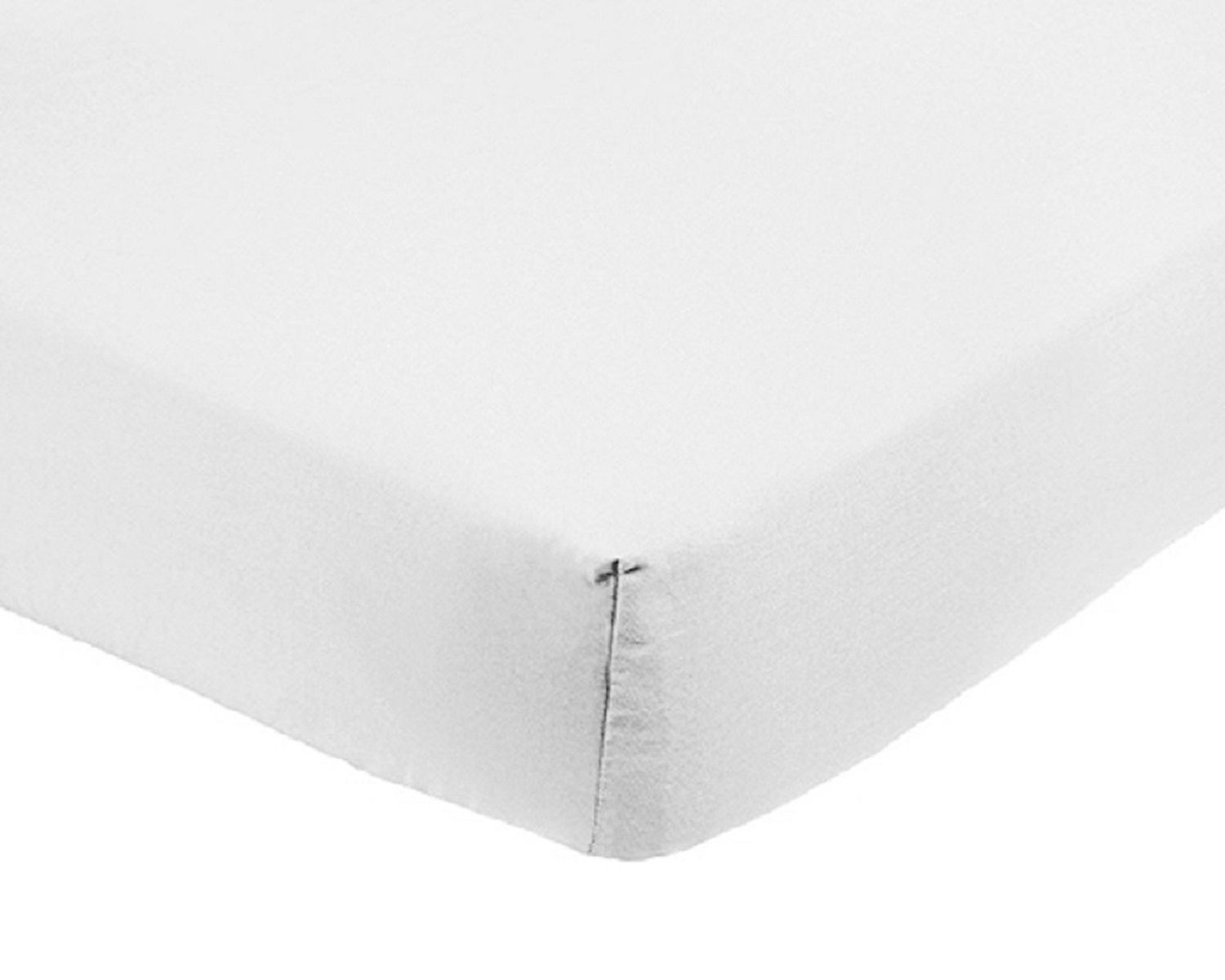 Sábana bajera ajustable de algodón orgánico 180 x 200 cm - blanco