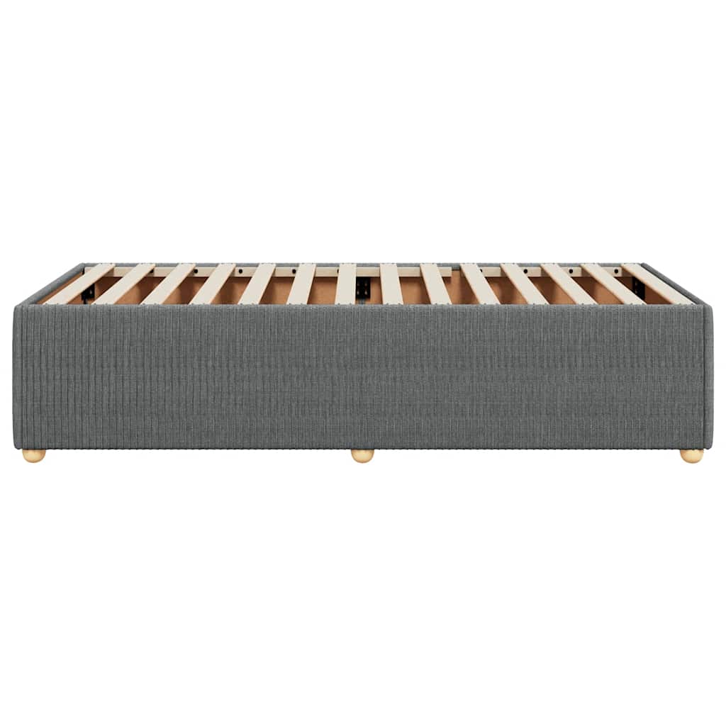 Cadre de lit sans matelas, tissu, gris foncé, pour la chambre, 100 × 200 cm - 5