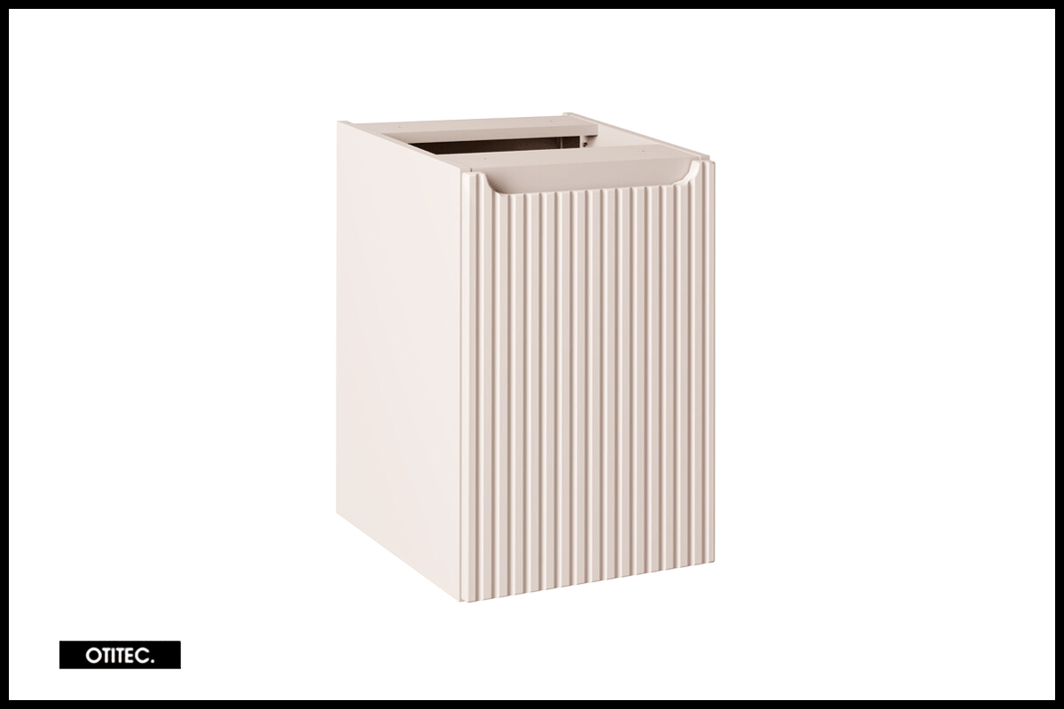 Mueble bajo lavabo 40 cm - cachemira mate - con cesta - 1 puerta - volta