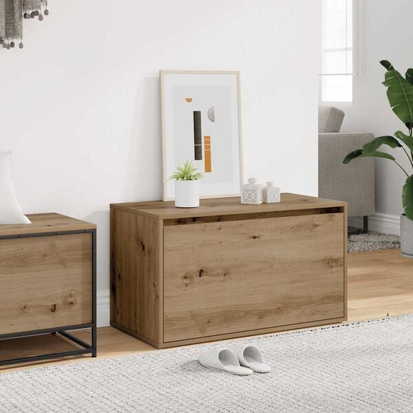 Banc d’entrée avec tiroir bois d’ingénierie 80x40x45 cm chêne artisan rangement couloir – ComfortXL - 2