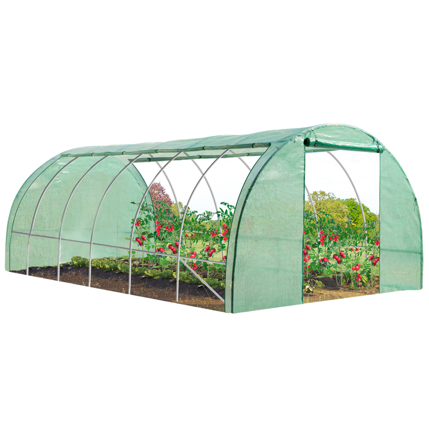 Serre tunnel de jardin 4 saisons 18M² verte gamme maraîchère CRIMÉE 6x3M - 2