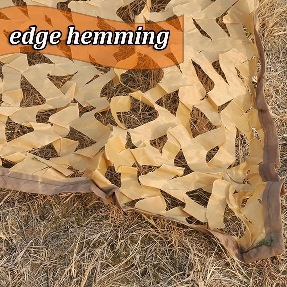 Red de camuflaje color arena - Red de sombra beige militar - Vela de sombra para pérgola, protección solar (Tamaño: 3 x 4 m) - 6