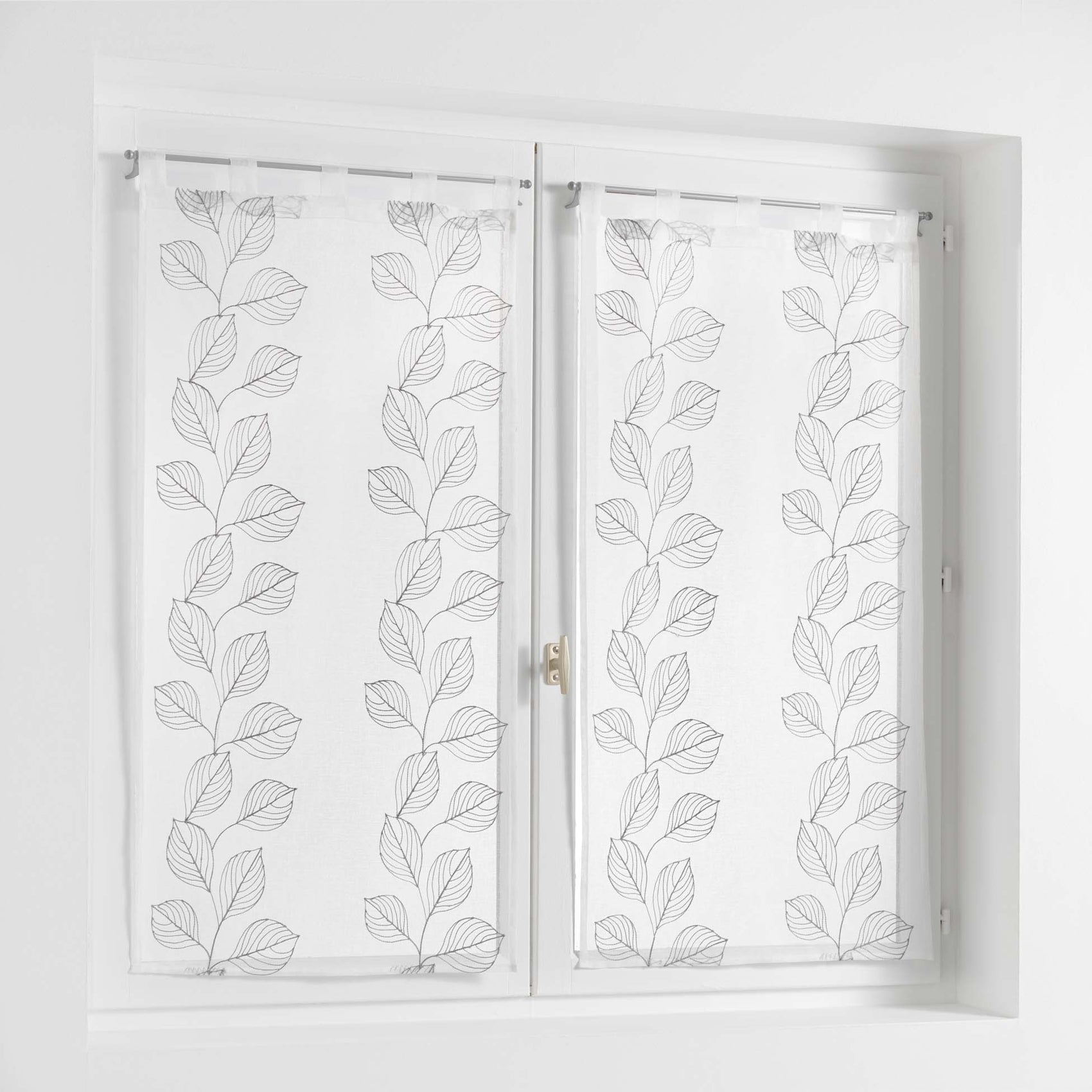 Paire De Vitrage Rideau Voilage Brise Bise Pour Fenêtre Et Porte Voilages Prêt à Poser Paire