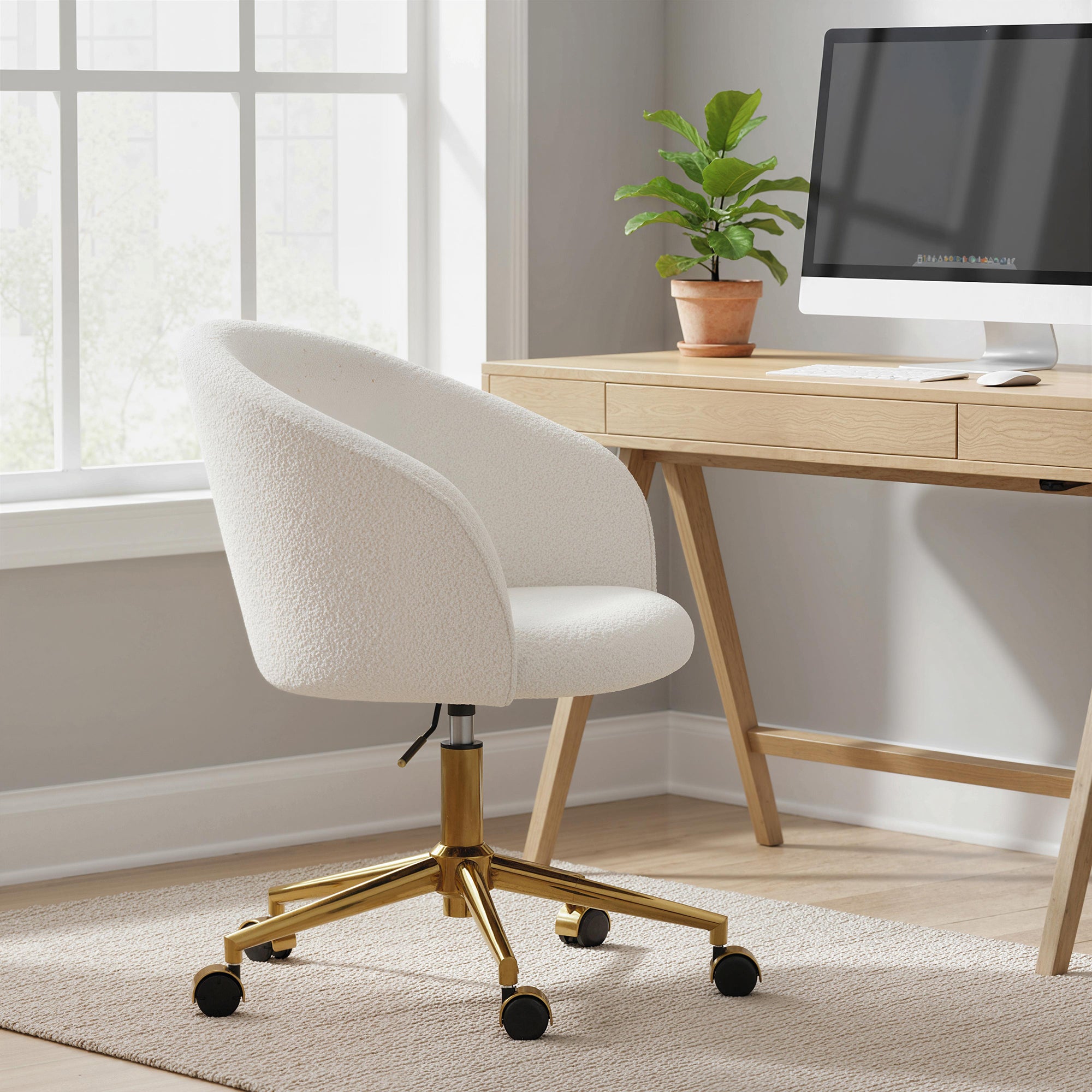 Silla de oficina ergonómica, regulable en altura, con asiento giratorio ...