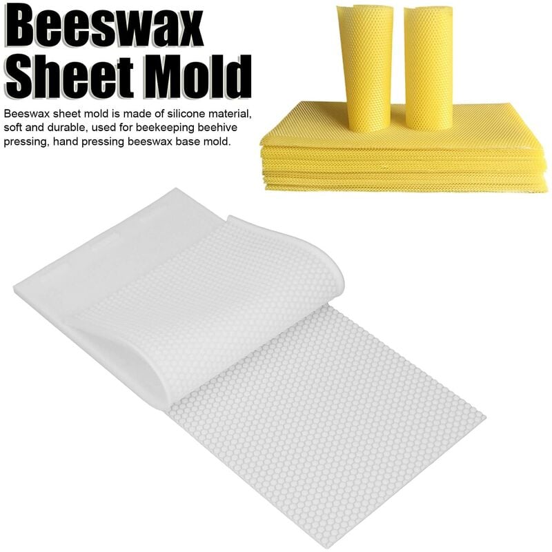 (Bleu)Moule en Feuille de Cire d'abeille, Feuilles de Cire d'abeille Flexibles en Silicone, Presse à Gaufrer pour Bougies, équipement D'apiculture - 2
