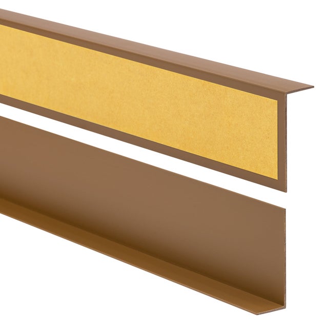 Profilo Angolare PVC Rigido Autoadesivo 25x15mm - Angolo Interno, 200 cm, marrone
