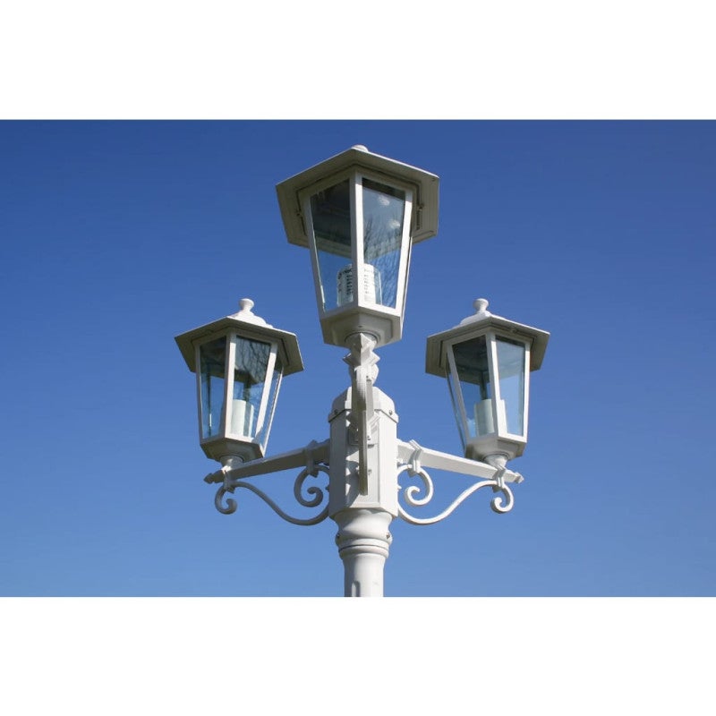 Lampadaire de jardin 3 bras 215 cm Blanc Aluminium - 3