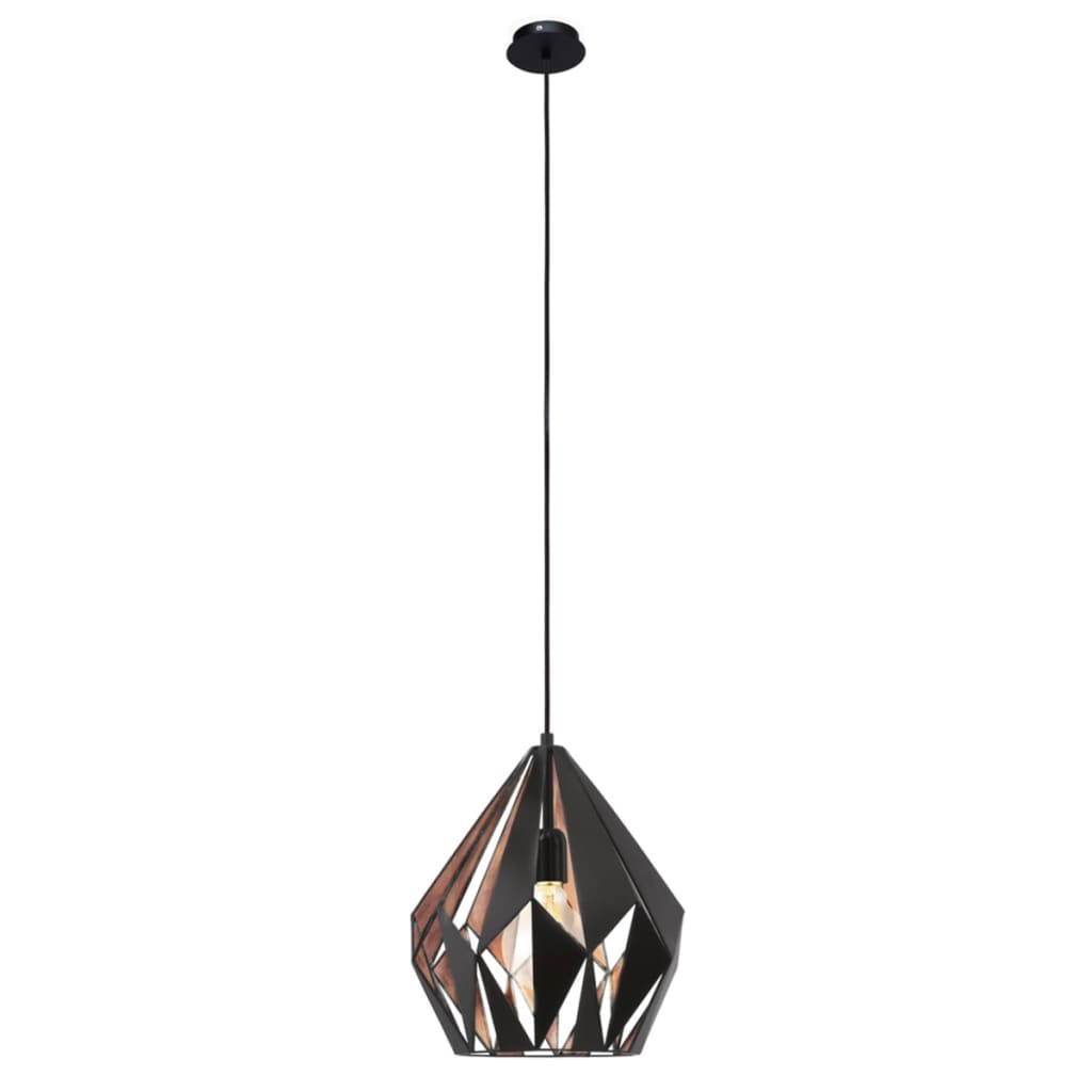Eglo Lampada Da Soffitto Mogano 2 – Plafoniera Rotonda In Metallo Nero E Rame, Per Soggiorno, Ingresso O Camera, Attacco E27 - 6