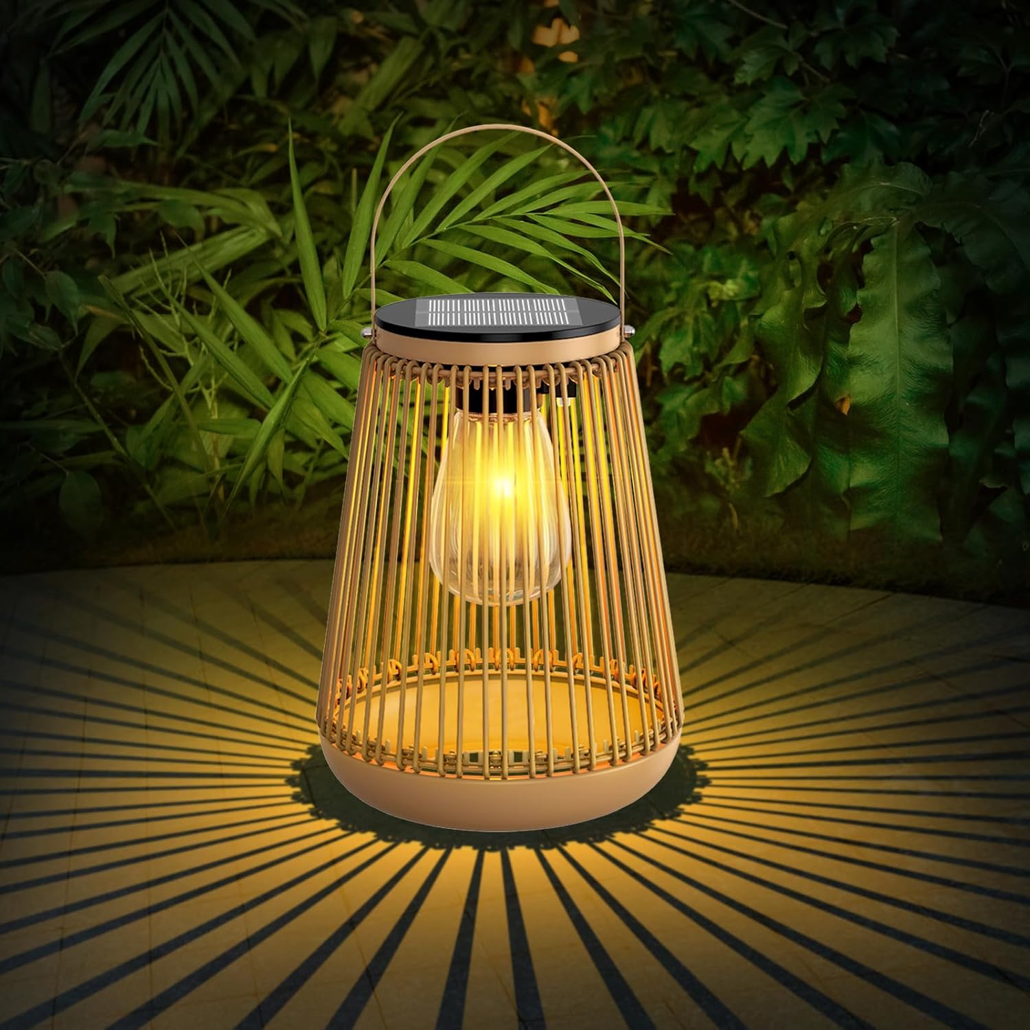Lanterne Solari Da Esterno In Metallo - 2 Pezzi, Impermeabili IP65, LED Caldi, Per Giardino, Terrazzo, Portico, Con Pannello Silicio