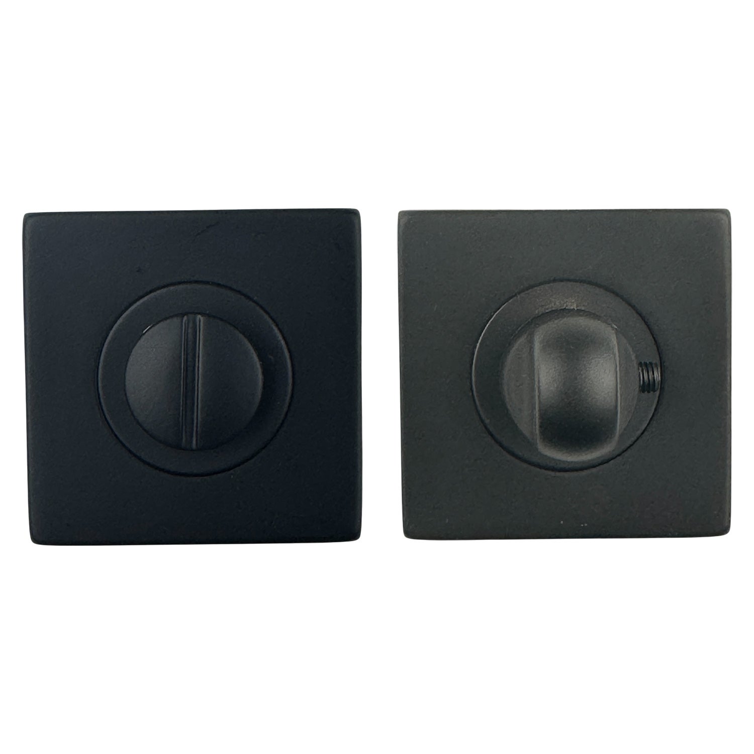 2 rosaces de poignée de porte carrées Mies condamnation, Aluminium noir mat - 2