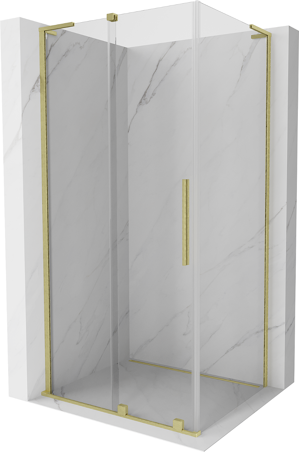 Mexen Velar L kabina prysznicowa rozsuwana 90 x 120 cm, transparent, złota szczotkowana - 871-090-120-03-55