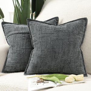 Set di 2 cuscini 45 x 45 cm Verde scuro Trama geometrica Cassia | Maisons du Monde