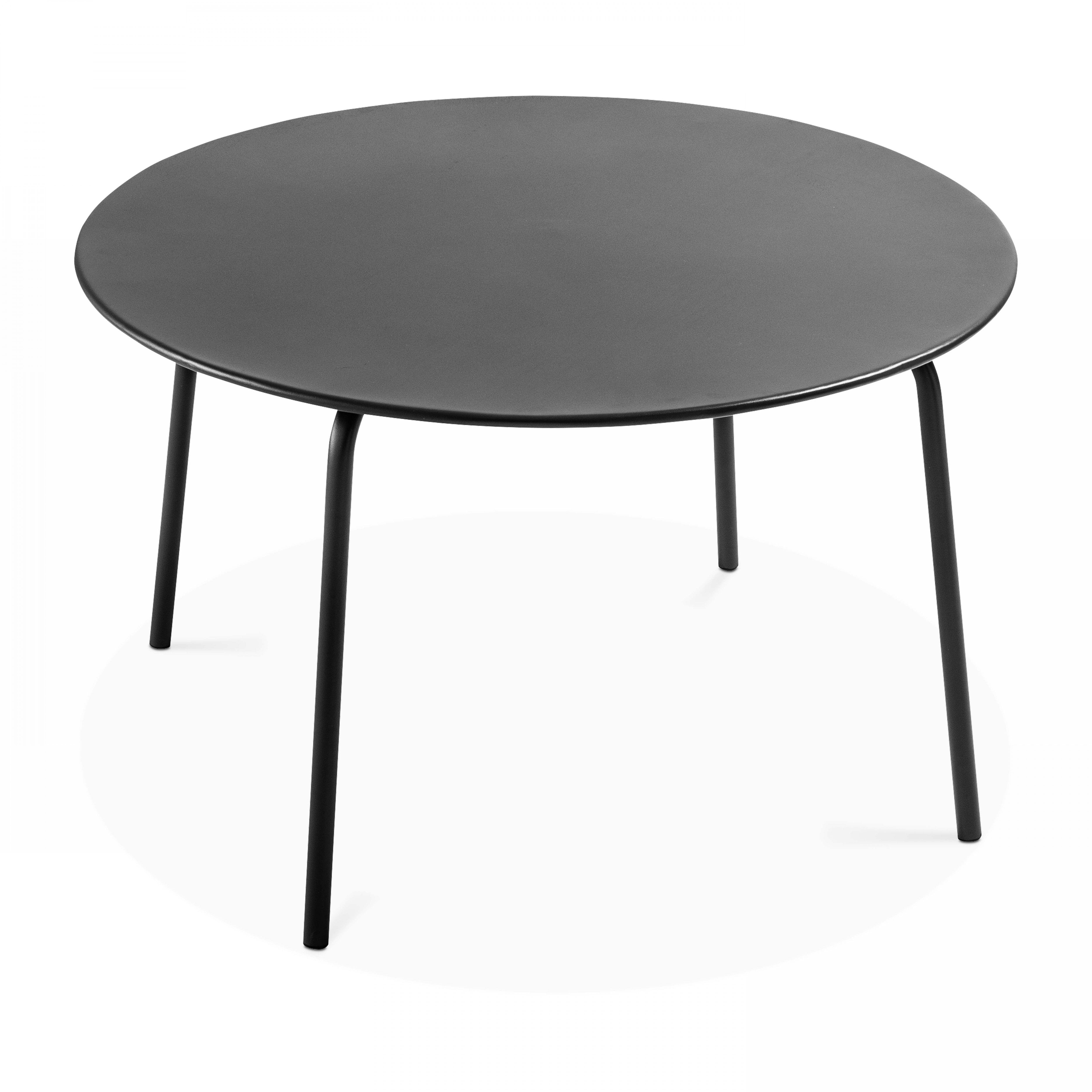 Ensemble table de jardin ronde et 6 chaises en métal anthracite , Palavas - Oviala - 3
