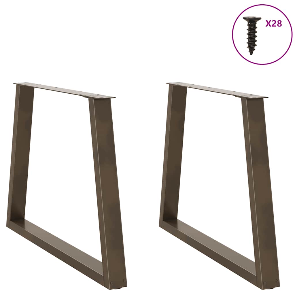 Maison Exclusive - Pieds de table à manger en forme de V, 2 pièces, acier l, 90 x (72-73,3) cm - 3