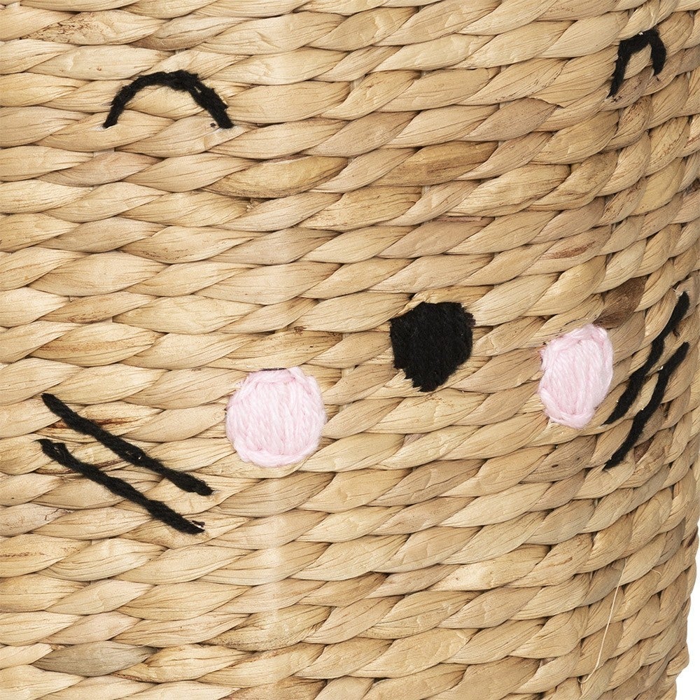 Set De 3 Paniers Rectangulaires - Roseau Tressé - Sequins Dorés