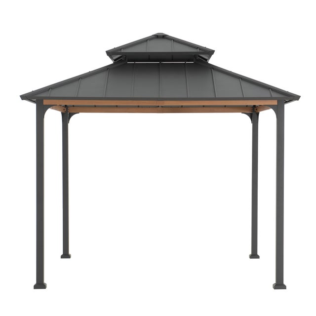 Gazebo PASU in acciaio - 300 cm x 300 cm, antracite
