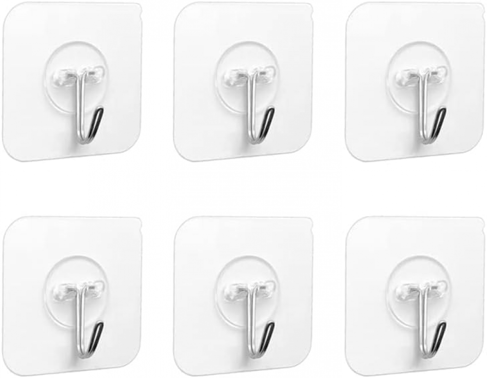 Haczyki samoprzylepne - samoprzylepne przezroczyste haczyki do wieszania w łazience, kuchni, na suficie, ścianie, drzwiach, szlafroku, wieszaku na rę
