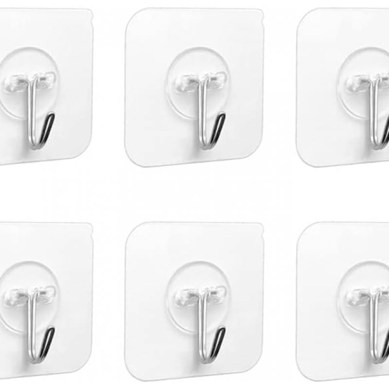 Haczyki samoprzylepne - samoprzylepne przezroczyste haczyki do wieszania w łazience, kuchni, na suficie, ścianie, drzwiach, szlafroku, wieszaku na rę