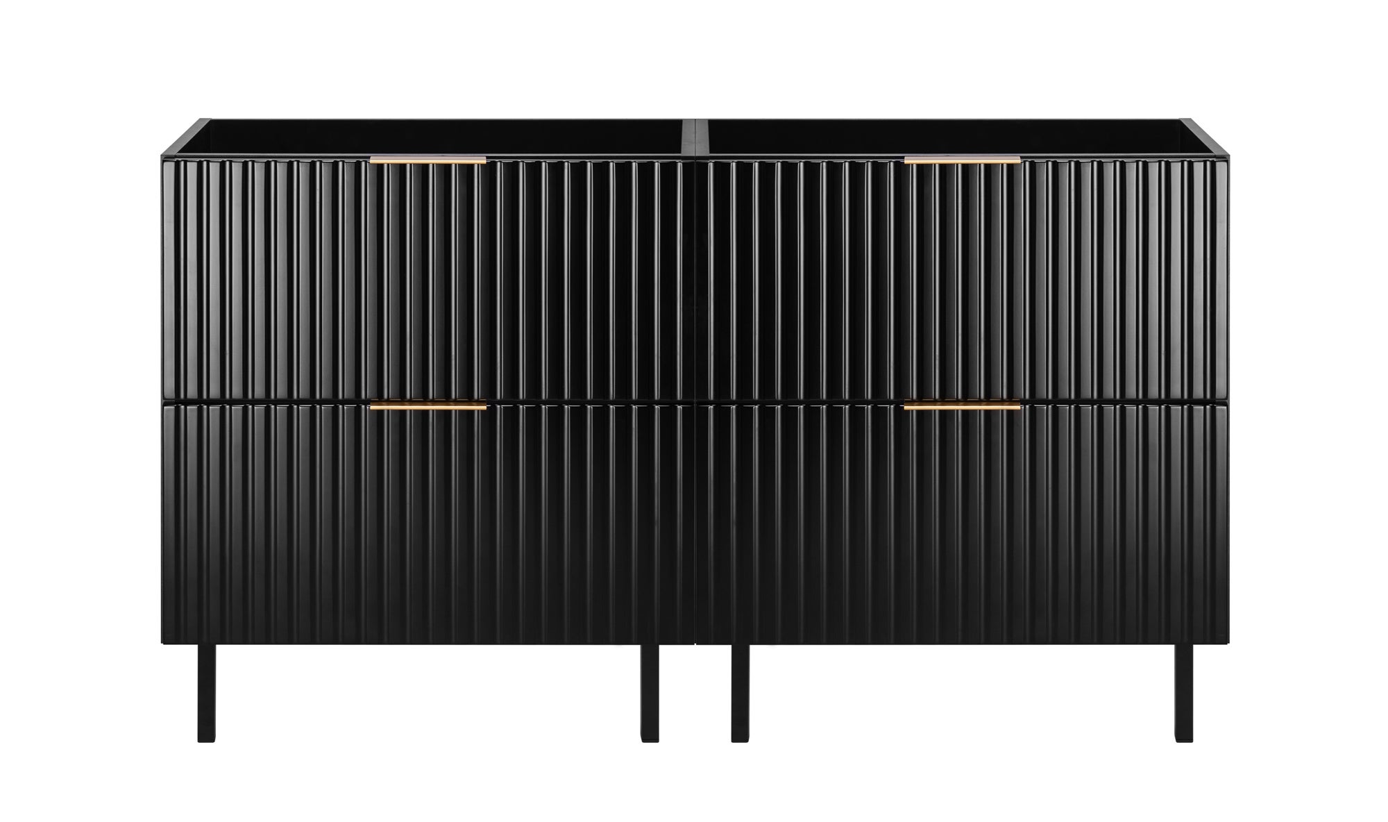 Meuble sous double vasque sur pieds FLOW noir 120 cm - 4