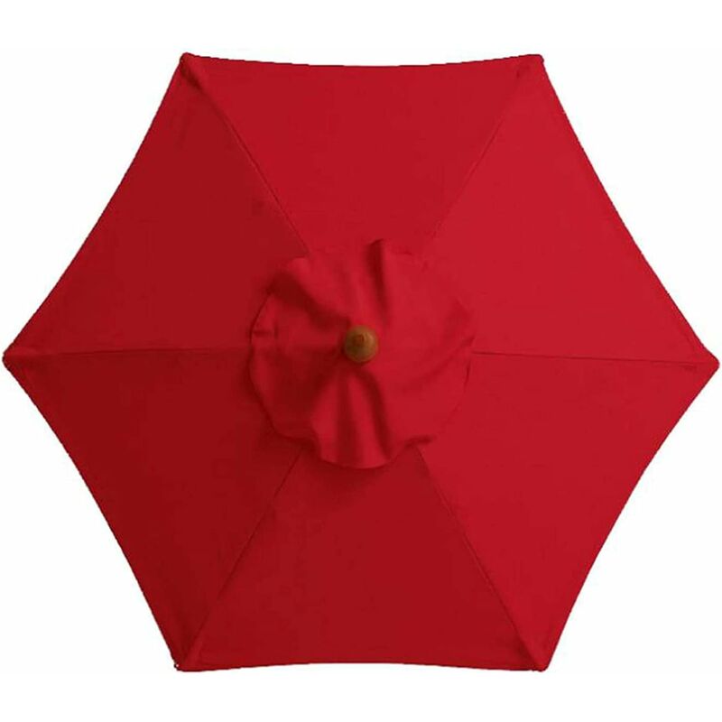 Housse de rechange pour parasol, 6 balein, 2 m, nieprzepuszczalny, anty-UV, tissu de rechange, rouge