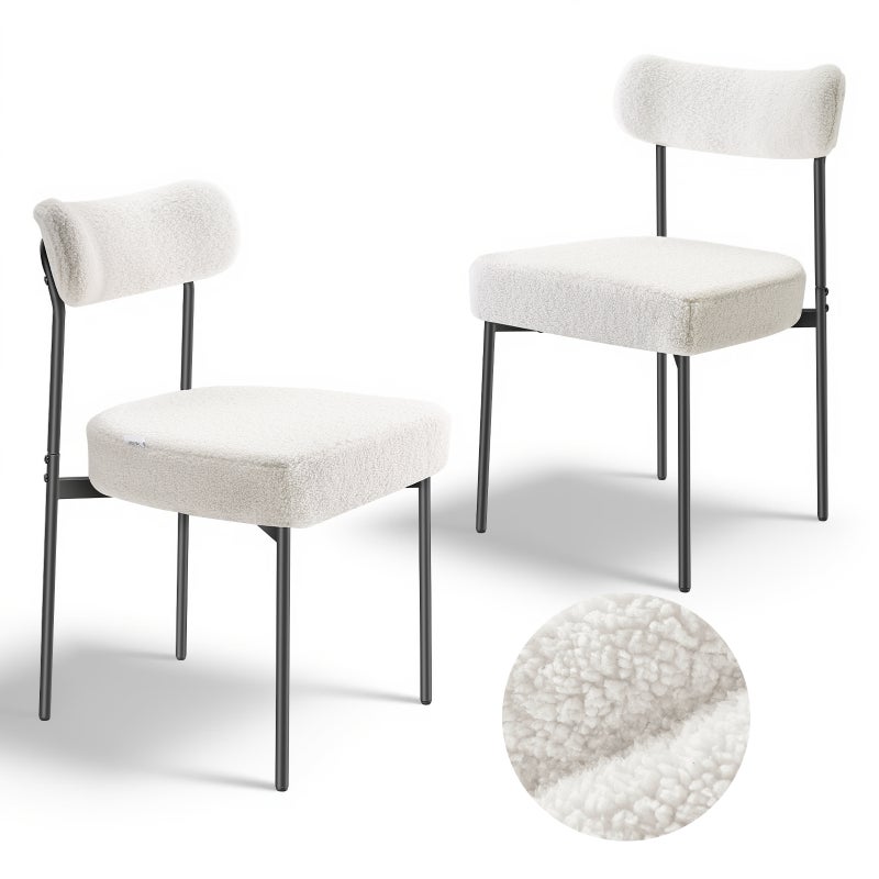 2-częściowe krzesła do jadalni, nowoczesne krzesło kuchenne, zakrzywione oparcie VEVOR