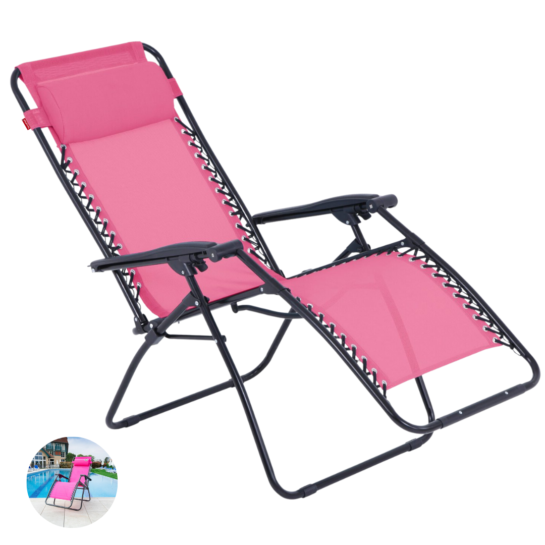Chaise Longue Jardin Zéro Gravité - Réglable 90° à 170° - Coussin Et Appuie-tête - Pliable - Supporte 200 Kg - 14