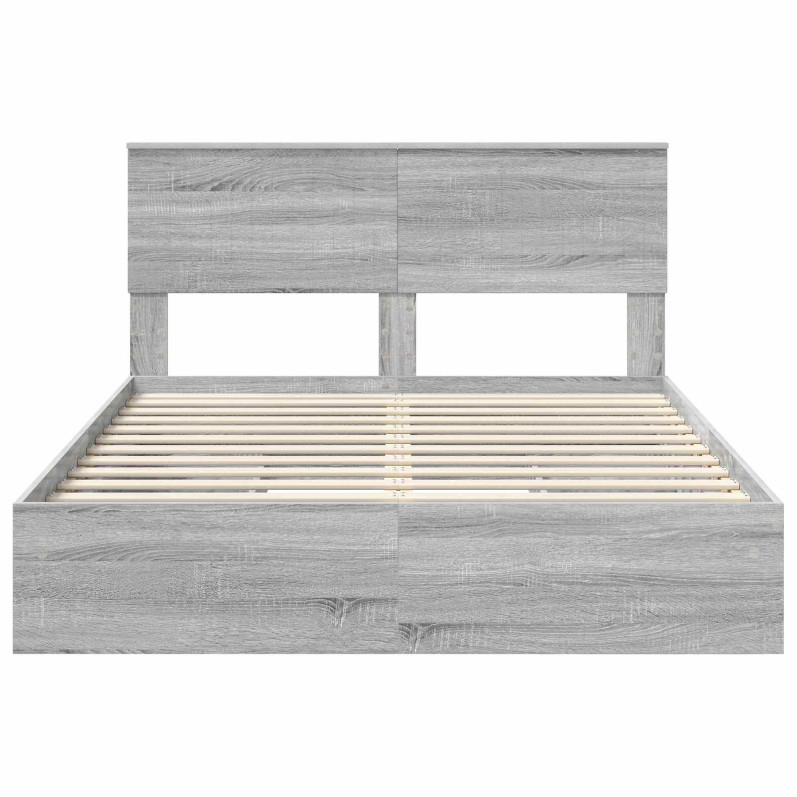Lit de rangement gris 140 x 200 cm en panneau de bois - 8