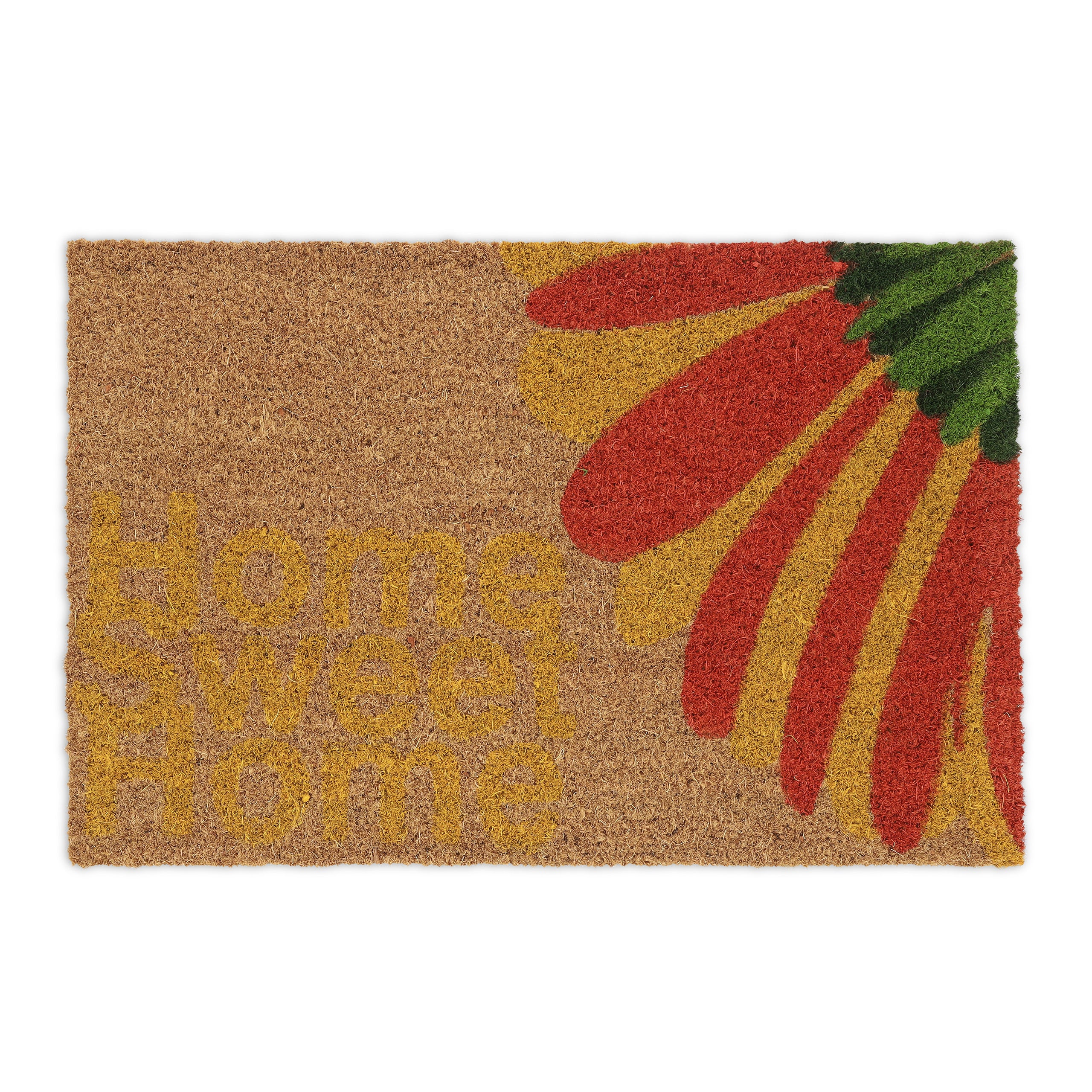 Paillasson "Home Sweet Home" Aspect Bois – 70x50 Cm – Tapis Anti-Saleté Intérieur/Extérieur, Antidérapant & Lavable