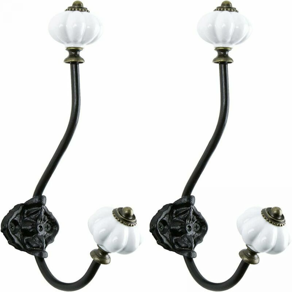 Ganci appendiabiti da bagno, ganci appendiabiti in ceramica bronzo vintage, set di 5 ganci da parete, ganci per cappelli, ganci per porte - 3