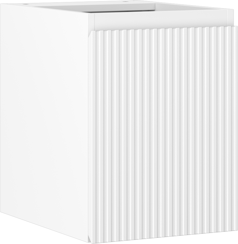 Mexen Rivel szafka łazienkowa podumywalkowa 35 cm, 1 drzwi, ryflowana, biała mat - 91A21-03547-1-BF01
