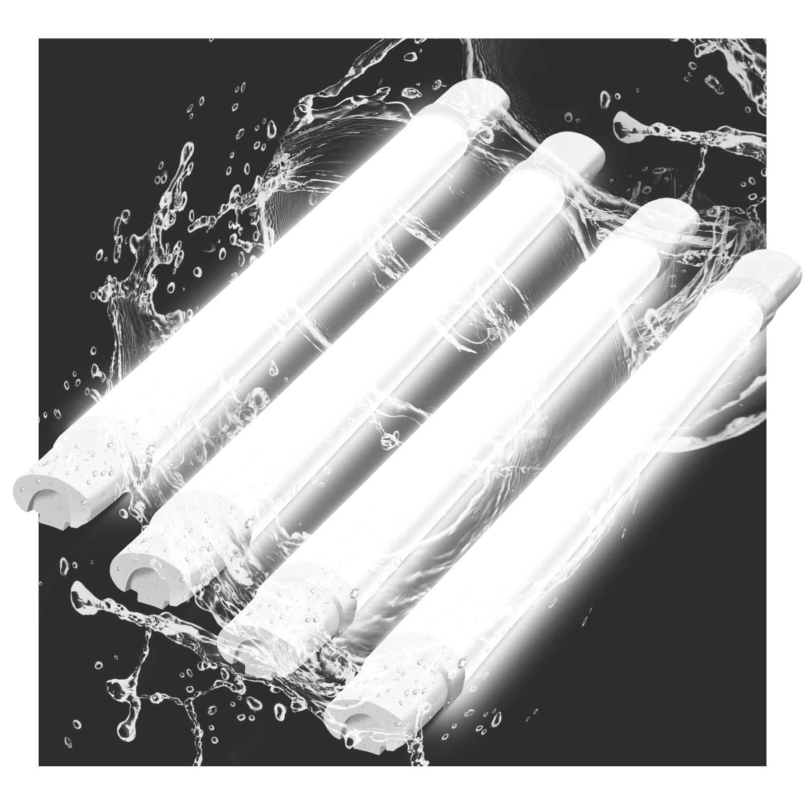 ZMH 4-częściowa lampa sufitowa LED 90 cm - 24 W, IP65, wodoodporna, 5000 K, do kuchni, warsztatu, biura