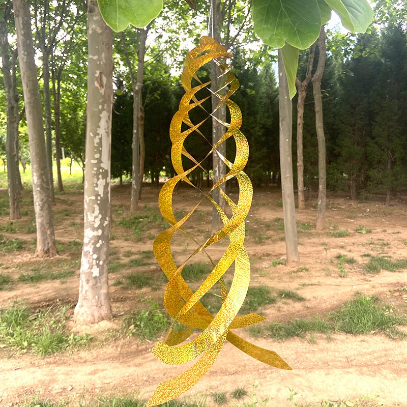 Embalagem de 6 refletores espirais anti-pássaros, dispositivo repelente de pássaros refletor, dourado, 45 x 30,5 cm - 6