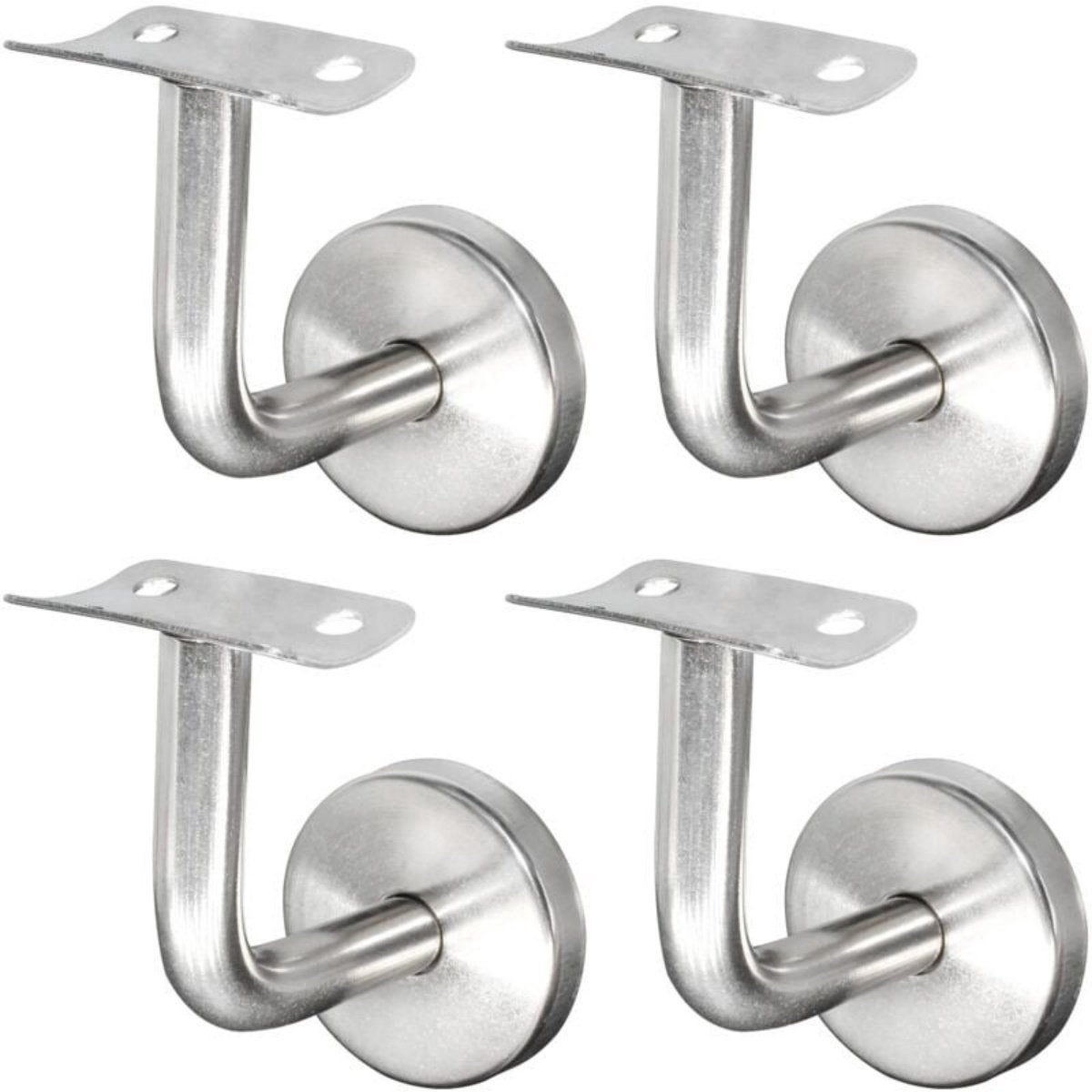 Set de 4 piese, Suport de perete pentru balustradă, Oțel inoxidabil, Suport pentru balustradă de scară, Argintiu 4buc