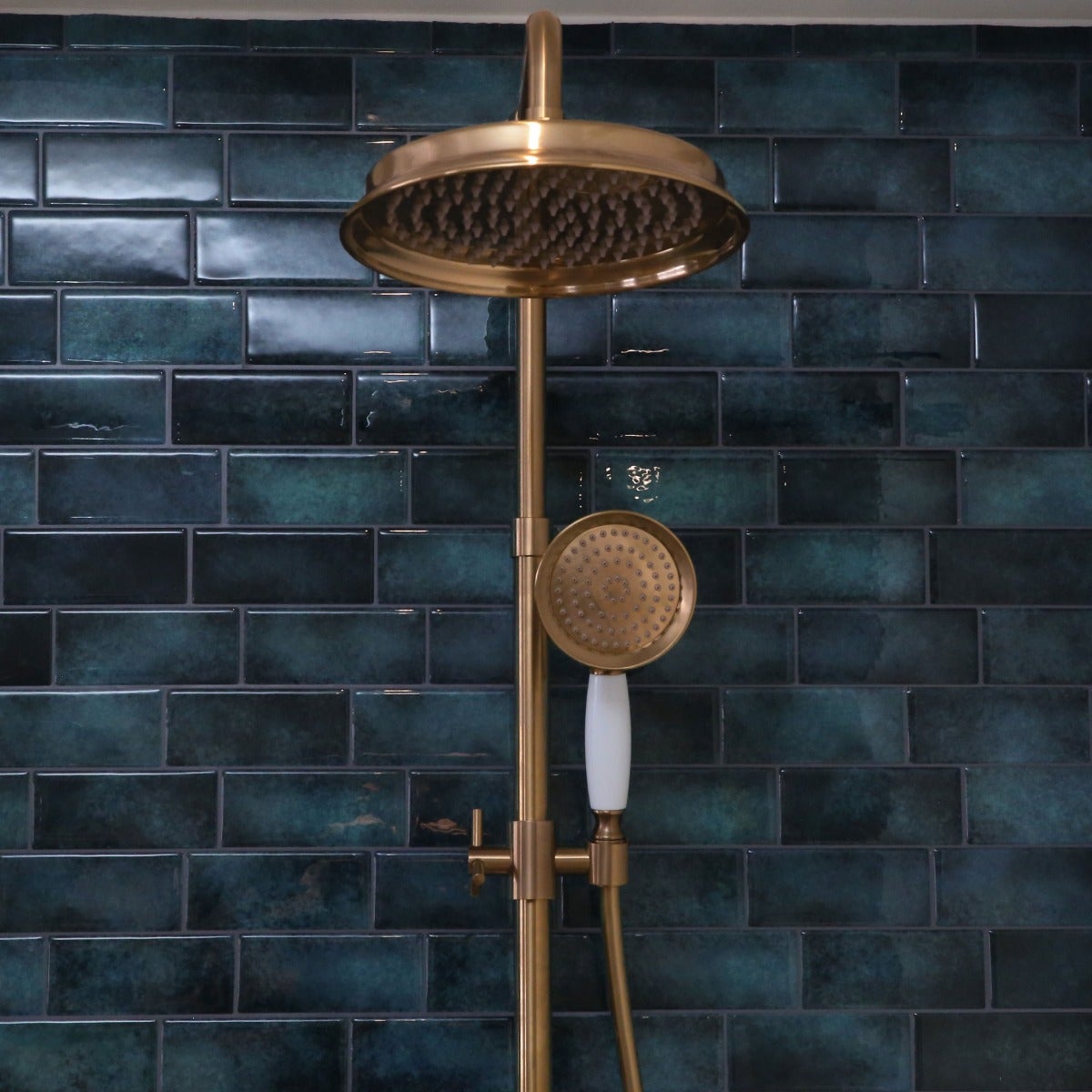 Indus coluna de duche termostática em cobre escovado - 6