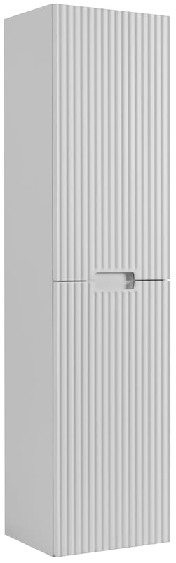 Słupek łazienkowy VENA 136 cm biały ryflowany front frezowany uchwyt