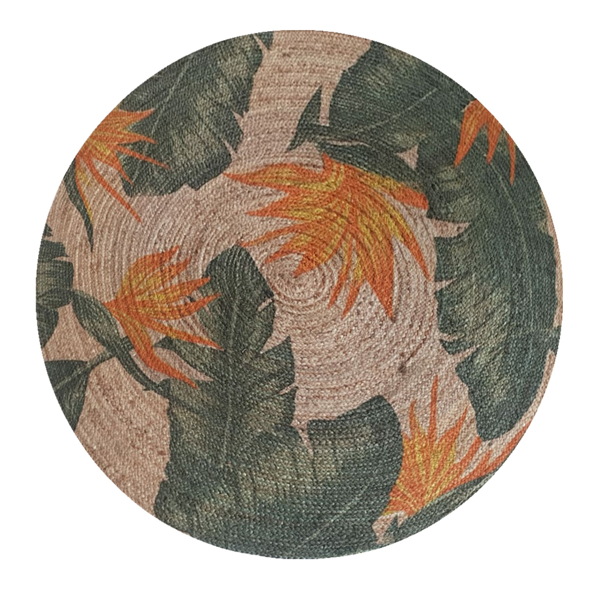 DYWAN JUTOWY TROPICAL POMARAŃCZOWY Ø140 CM