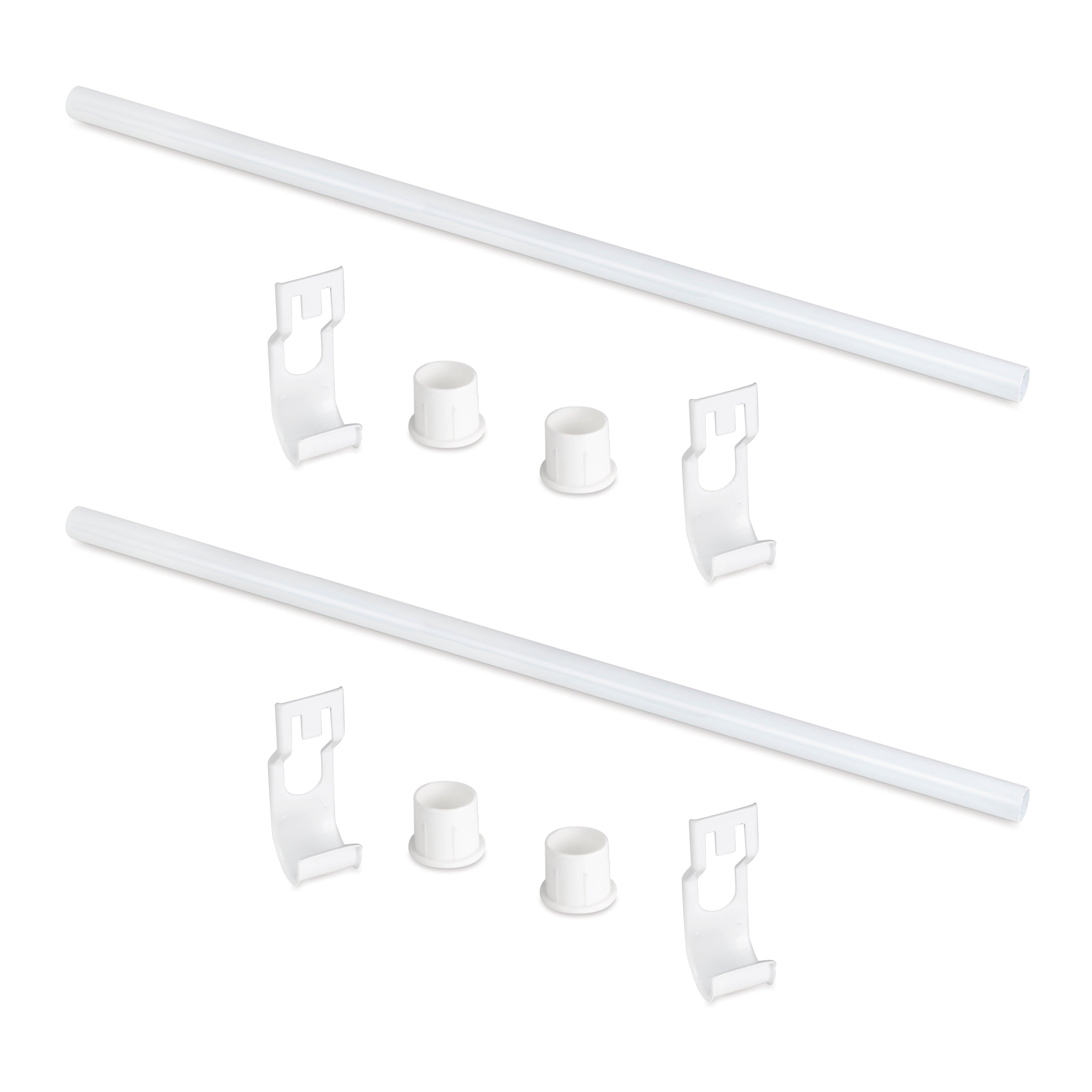 Lot De 2 Rails De Pied De Barre En Laiton Massif Avec Bras Oscillants - Quincaillerie (Occasion)