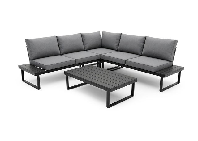Sofa Rinconera Tahiti + Mesa. Muebles de Jardin y Terraza, Gris