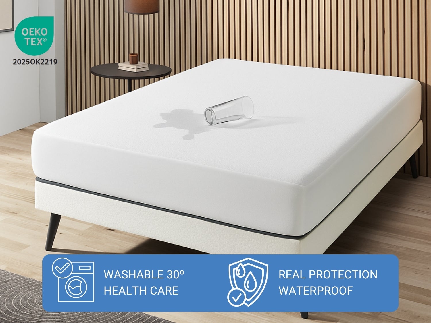 2 X Protector de Colchon Infantil Impermeable Transpirable Anti acaros Ajustable 080x160 cm - 4